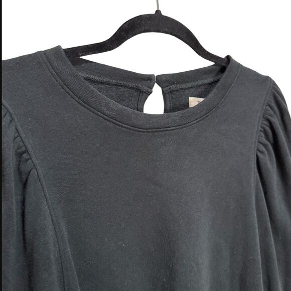 Madewell Puff Sleeve Long Sleeve Sweater - Soft Black Size L - Picture 4 of 6